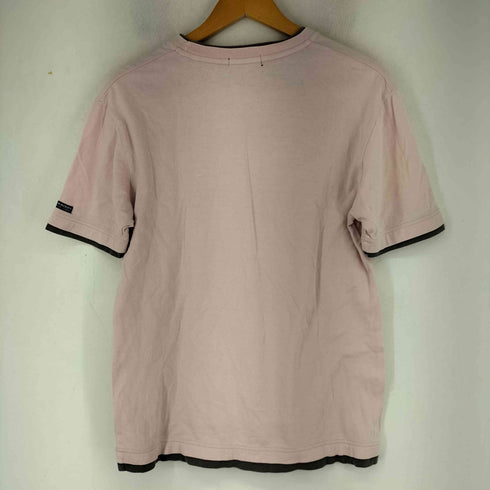 バーバリーブラックレーベル BURBERRY BLACK LABEL レイヤードデザイン フロントプリント リンガーTシャツ レディース JPN:2