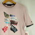 バーバリーブラックレーベル BURBERRY BLACK LABEL レイヤードデザイン フロントプリント リンガーTシャツ レディース JPN:2