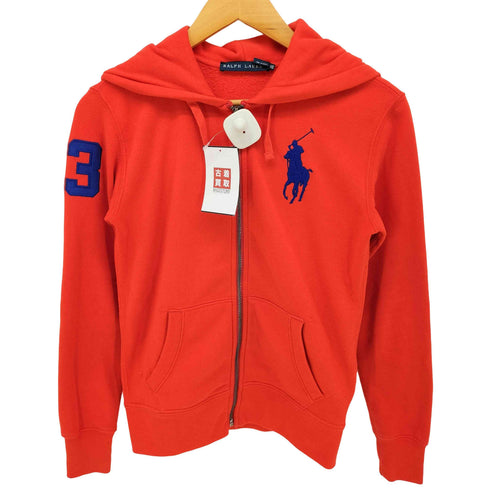 ラルフローレン RALPH LAUREN ビックポニー ナンバリング ジップアップ パーカー レディース import:XS