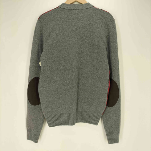 ウールリッチ WOOLRICH チェック切替 エルボーパッチ ダブルフラップポケット ウール カーディガン メンズ import:S