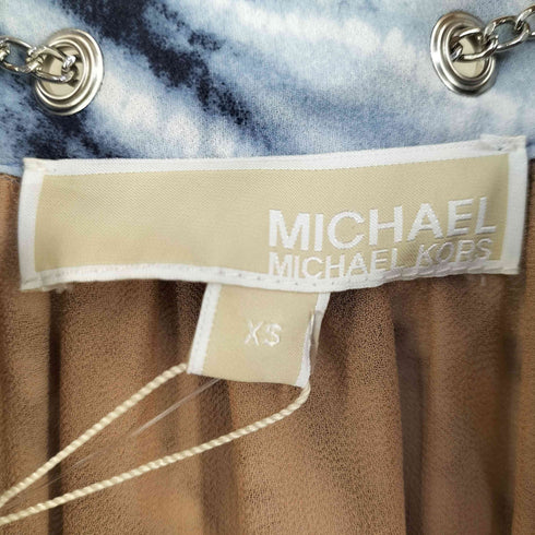 マイケルマイケルコース Michael Michael Kors タイダイ柄 チェーンデザイン ロング ティアード ワンピース レディース XS