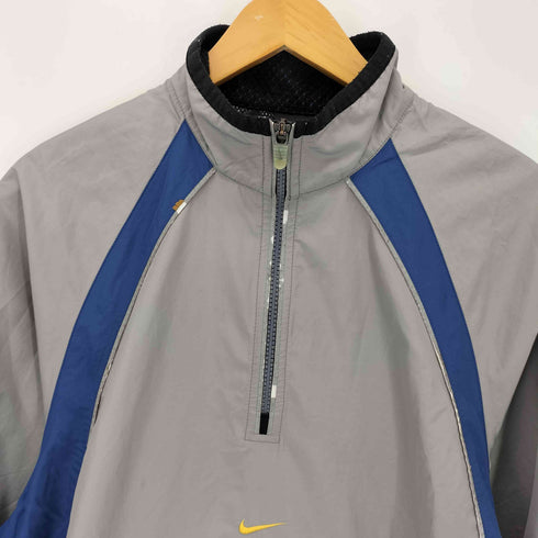 ナイキ NIKE 00S 黒タグ スウッシュ刺繍 ナイロンハイネックアノラックジャケット メンズ import:M