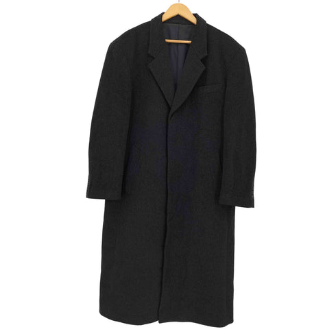 カシミヤ CASHMERE ウールナイロン 比翼ボタン チェスターコート メンズ import:L