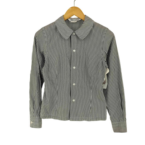 コムデギャルソンコムデギャルソン COMME des GARCONS COMME des GARCONS AD2010 10AW コットン ストライプ 長袖 丸襟 ブラウス レディース XS