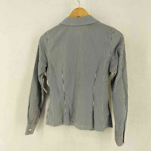 コムデギャルソンコムデギャルソン COMME des GARCONS COMME des GARCONS AD2010 10AW コットン ストライプ 長袖 丸襟 ブラウス レディース XS