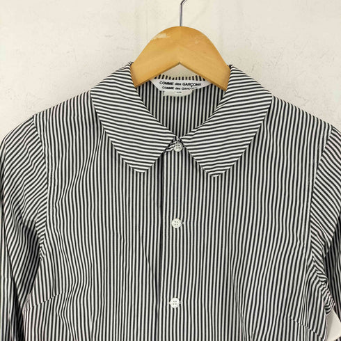 コムデギャルソンコムデギャルソン COMME des GARCONS COMME des GARCONS AD2010 10AW コットン ストライプ 長袖 丸襟 ブラウス レディース XS
