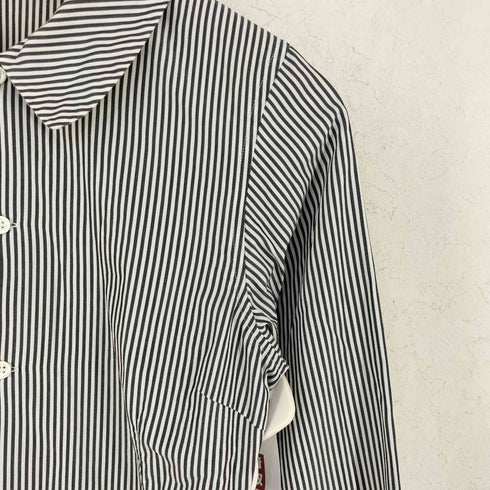 コムデギャルソンコムデギャルソン COMME des GARCONS COMME des GARCONS AD2010 10AW コットン ストライプ 長袖 丸襟 ブラウス レディース XS