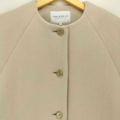 アデイインザライフユナイテッドアローズ A day in the life UNITED ARROWS ノーカラー ボタン ロングコート レディース JPN:36