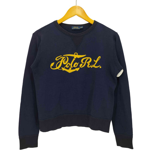 ラルフローレン RALPH LAUREN ロゴ刺繍 Vガゼット クルーネック スウェット レディース import:S
