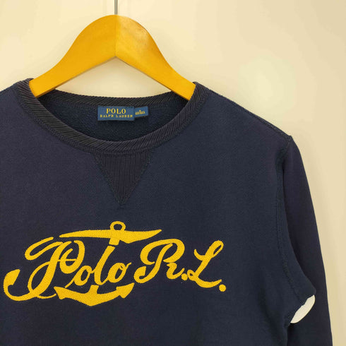 ラルフローレン RALPH LAUREN ロゴ刺繍 Vガゼット クルーネック スウェット レディース import:S