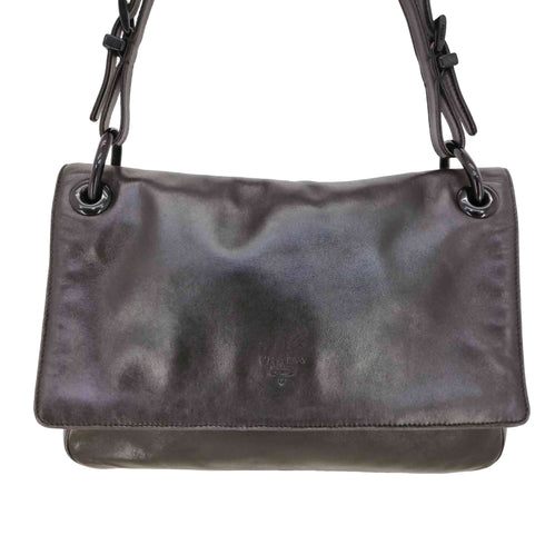 プラダ PRADA ロゴ プラスチックチェーン レザー ショルダーバッグ メンズ