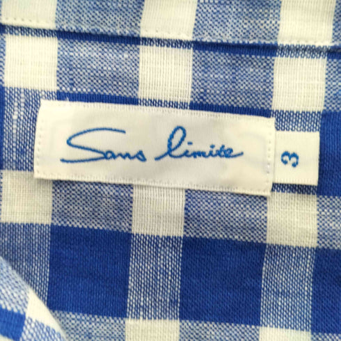 サンリミット Sans limite 26SS 大開襟リネンギンガムシャツ メンズ 3