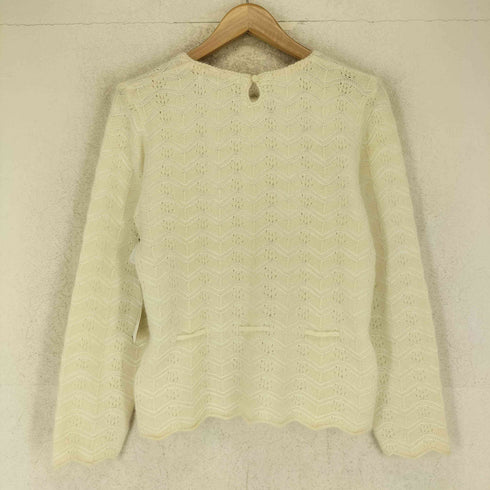 LANSOIR Angora アンゴラ混 カギ編み セーター レディース JPN:M