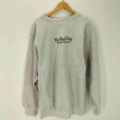 THE BLACK DOG 90s USA製 ブラック ドッグ 黒犬 刺繍 スウェット 両面 プリント メンズ import:XL