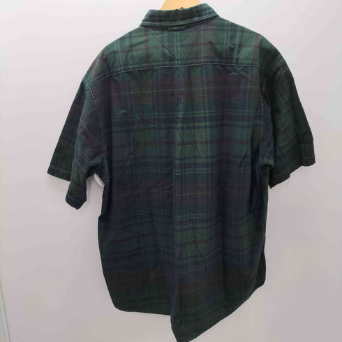 トミーヒルフィガー TOMMY HILFIGER 90S ワンポイント 刺繍 半袖 チェック シャツ ボタンダウン メンズ import:XL