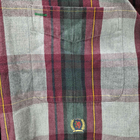 トミーヒルフィガー TOMMY HILFIGER 90S ワンポイント 刺繍 チェック シャツ ボタンダウン メンズ import:XL