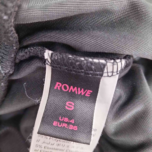 ROMWE ラインストーン加工 クロスモチーフ ベロア ベルベット セットアップ レディース S