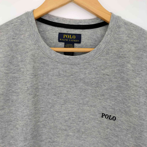 ポロラルフローレン POLO RALPH LAUREN 現行タグ POLO ポニー刺繍 サーマル クルーネック ロングスリーブ Tシャツ メンズ import:L