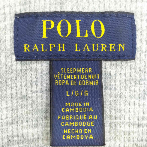 ポロラルフローレン POLO RALPH LAUREN 現行タグ POLO ポニー刺繍 サーマル クルーネック ロングスリーブ Tシャツ メンズ import:L