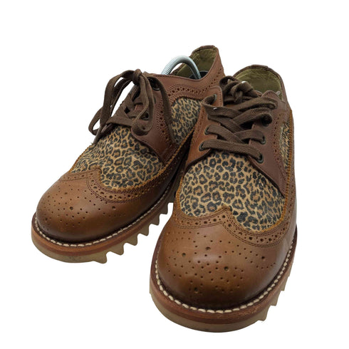 PISTOLERO ピストレロ メキシコ製 OXFORD WING TIP オックスフォード ウイング チップ レオパード ドレス シューズ メンズ US:9
