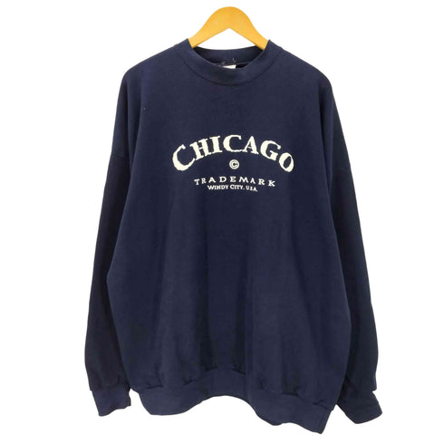 90S SANTEE ボディ USA製 CHICAGO プリント スウェット メンズ XXXL