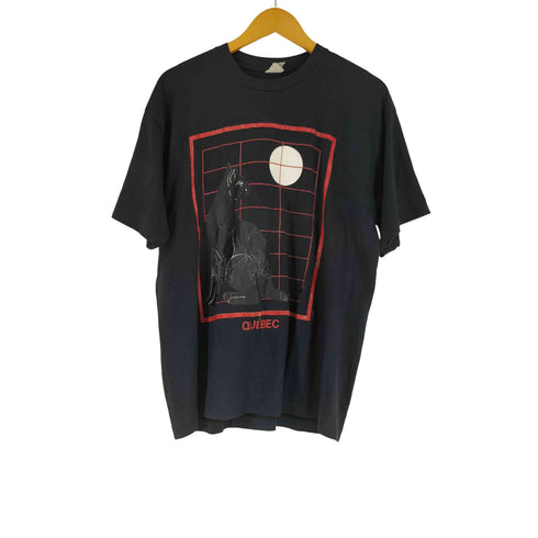 カナダ製 quebec アニマルプリント クルーネックtシャツ メンズ import:XL