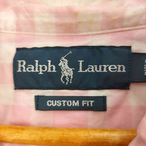 ラルフローレン RALPH LAUREN CUSTIM FIT スモールポニー刺繍 BD チェック長袖シャツ メンズ import:L