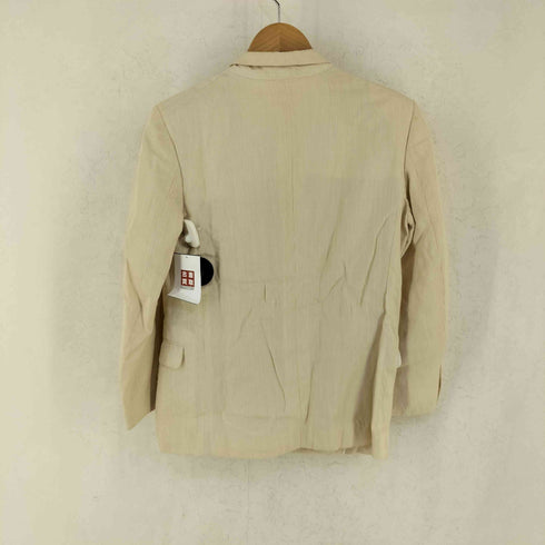 コムデギャルソン COMME des GARCONS 70s リネン コットン ストライプ 背抜き 2B シングル テーラードジャケット レディース