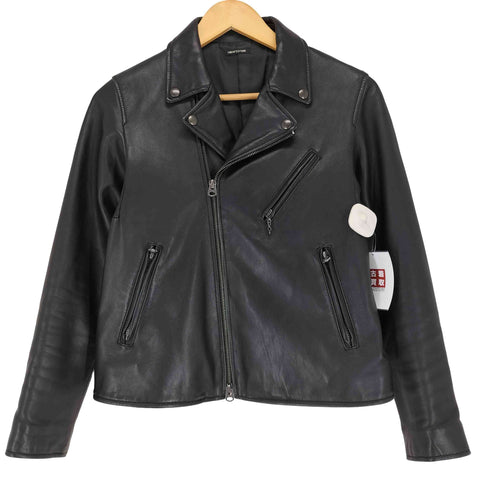 フリークスストア FREAKS STORE sheepskin シープスキン 羊革 ダブル レザー ライダース ジャケット レディース JPN:M