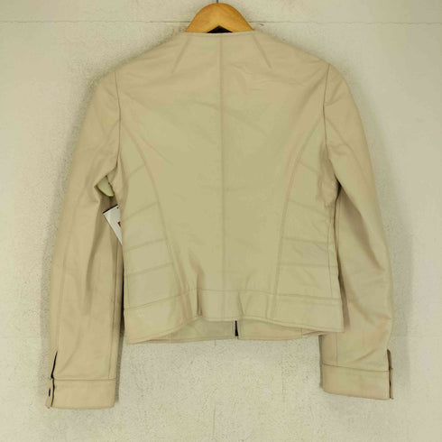 エポカ Epoca lamb leather ラムレザー 羊革 ノーカラー ジャケット レディース 36