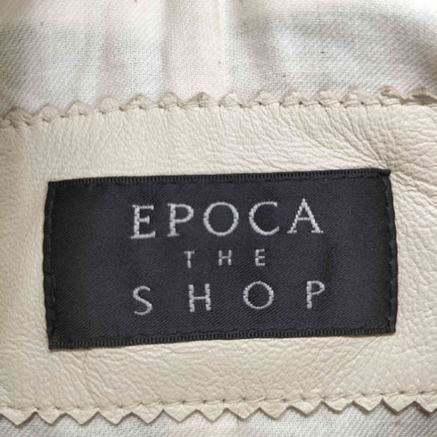 エポカ Epoca lamb leather ラムレザー 羊革 ノーカラー ジャケット レディース 36