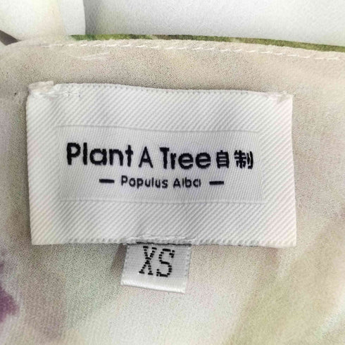 Plant A tree ボタニカルデザイン スクエアネック シフォン ワンピース レディース