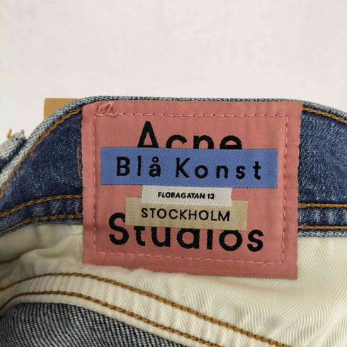 アクネストゥディオズブロコンスト Acne Studios Bla Konst Melk Mid Blue テーパード 加工 デニム パンツ レディース 28/30