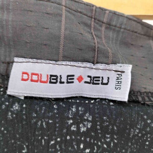 DOUBLE JEU/ 異素材ドッキング ラップスカート レディース