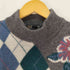 ダックスロンドン DAKS LONDON ウール100 アーガイル柄/花柄 ハイネックリブニット レディース JPN:XL