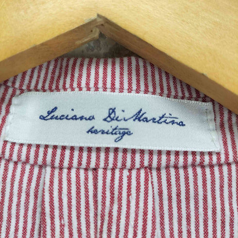 LUCIANO DI MARTINA ルチアーノ ディ マルティーナ MADE IN ITALY イタリア製 ストライプ シアサッカー 2B テーラードジャケット import メンズ 52