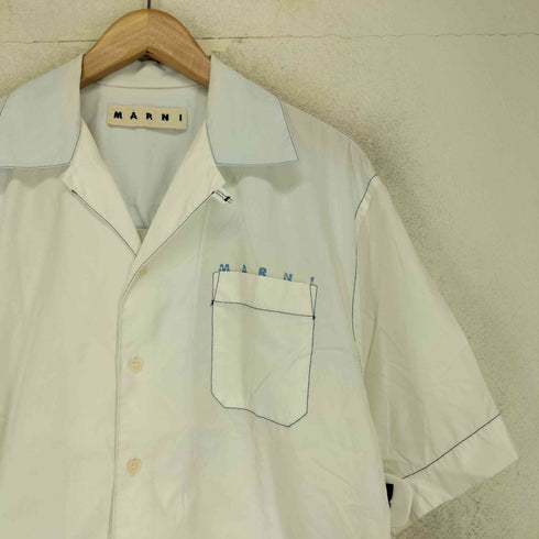 マルニ MARNI 21SS Cotton Poplin Open Collar Short Sleeve Shirt コットンポプリンオープンカラーシャツ メンズ JPN:46