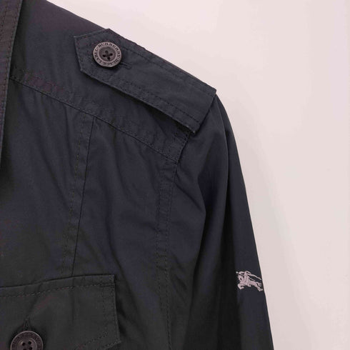 バーバリーブラックレーベル BURBERRY BLACK LABEL ロゴ刺繍 エポレット付き ミリタリーシャツジャケット レディース JPN:M