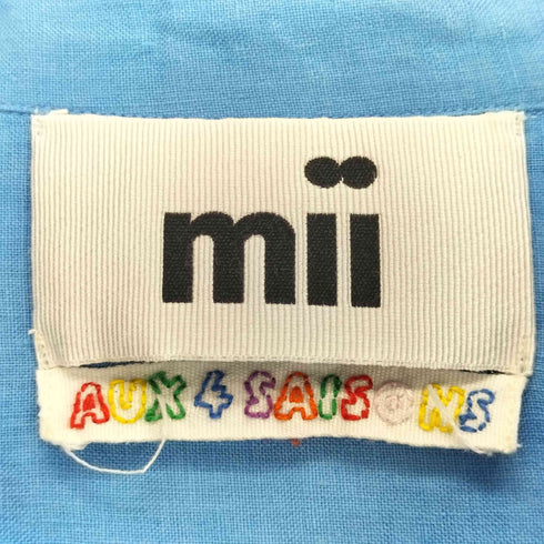 ミー mii リネン ステッチ ショートスリーブ オープンカラーシャツ メンズ JPN:M
