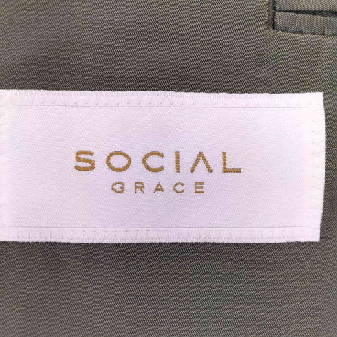 SOCIAL GRACE ソーシャルグレース ピークドラペル 1B ウールテーラージャケット メンズ