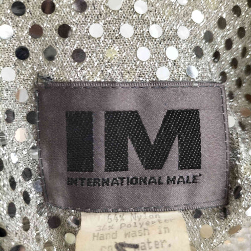 INTERNATIONAL MALE 80~90s USA製 ドット スパンコール シアー L/S シャツ メンズ import:XL
