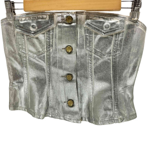 ガニー Ganni Foil Denim Corsage フォイルデニムコルセット レディース 36