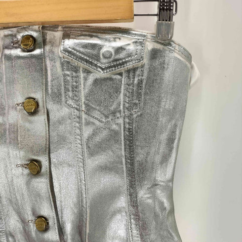 ガニー Ganni Foil Denim Corsage フォイルデニムコルセット レディース 36
