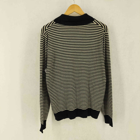 ヒステリックグラマー HYSTERIC GLAMOUR 90S ボーダー フロント デザイン プリント 長袖 ポロシャツ Y2K メンズ M