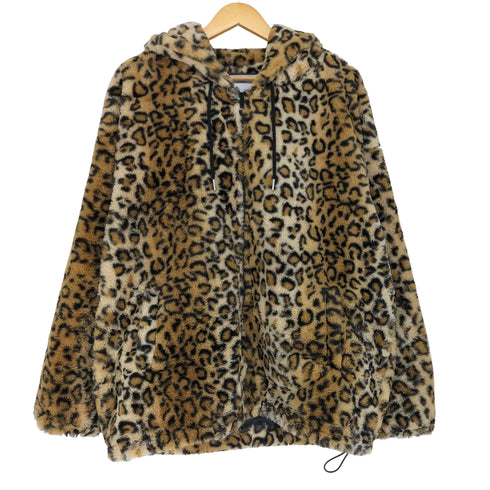 NOBLE PRODUCT ノーブルプロダクツ フェイクファー レオパード柄 フーディ ジャケット レディース L