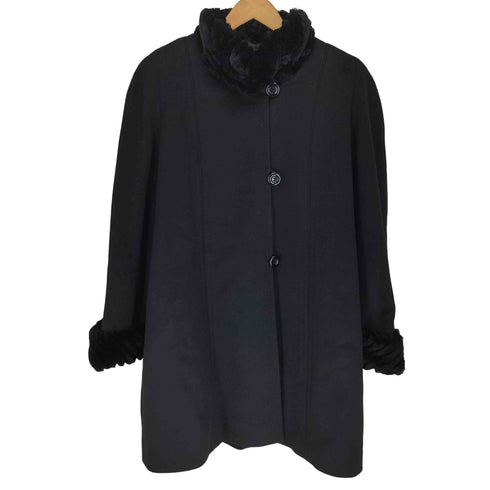 Roberto Valentino cashmere カシミヤ100% ファー付きロングコート レディース FREE