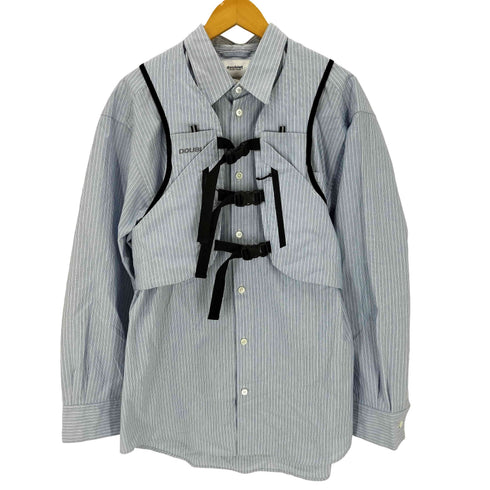 ダブレット doublet 25SS TRAIL VEST STRIPE SHIRT 】トレイル ベスト付き ストライプシャツ メンズ LARGE