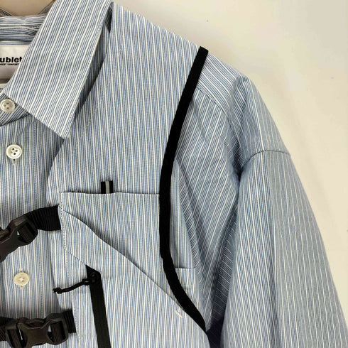 ダブレット doublet 25SS TRAIL VEST STRIPE SHIRT 】トレイル ベスト付き ストライプシャツ メンズ LARGE