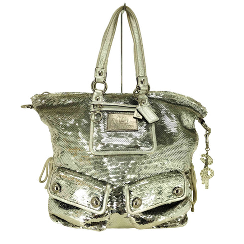コーチ COACH 2way ポピー シークイン スポットライト スパンコール トートバッグ レディース