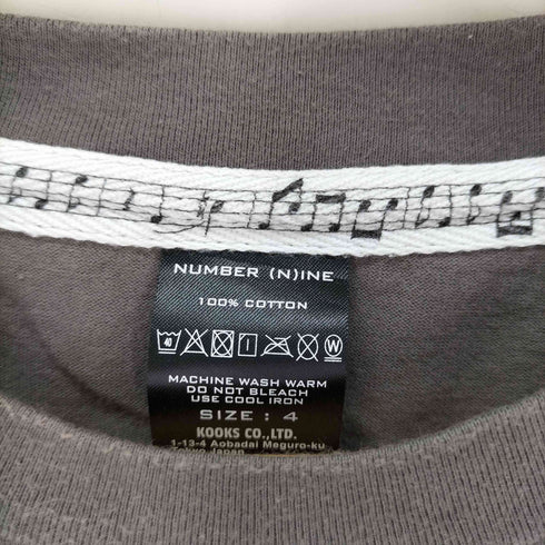 N NUMBER 無地 クルーネック半袖Tシャツ メンズ JPN:4